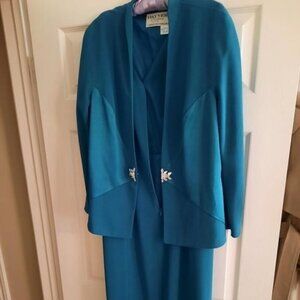 Day Mor Couture by C. Mercedes Ferreira dress & jacket sz 12 embellished stones